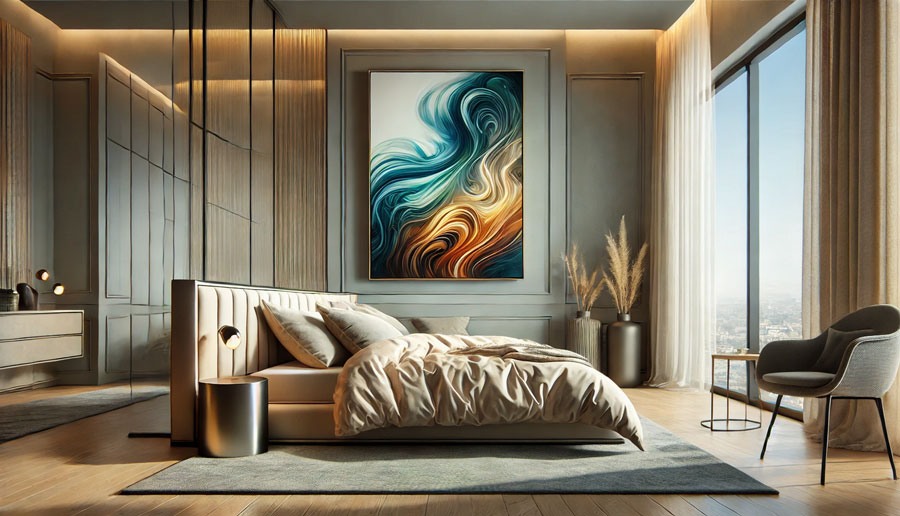 bedroom abstract painting