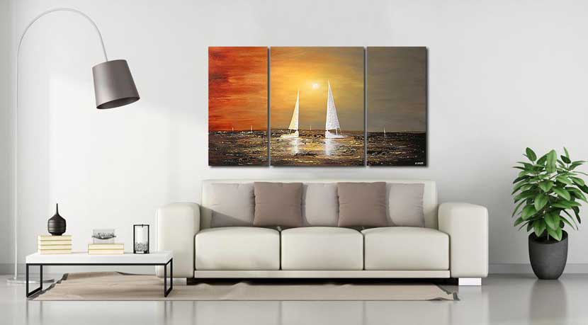two sailboats meet in the ocean