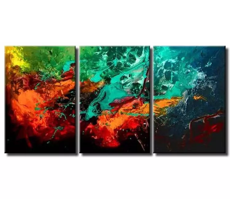 Painting for sale - triptych art abstract universe #3065