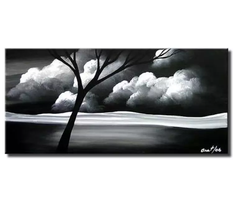 Painting for sale - black and white landscape #3239