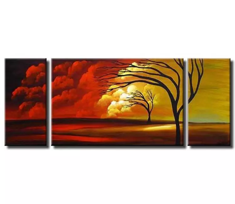 Painting - vertical colorful landscape tree large art #5652