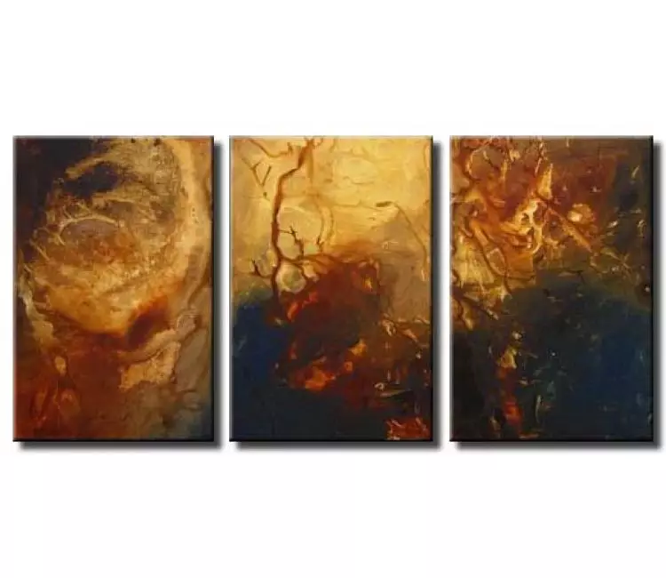 Painting for sale - triptych earth tones painting #3336