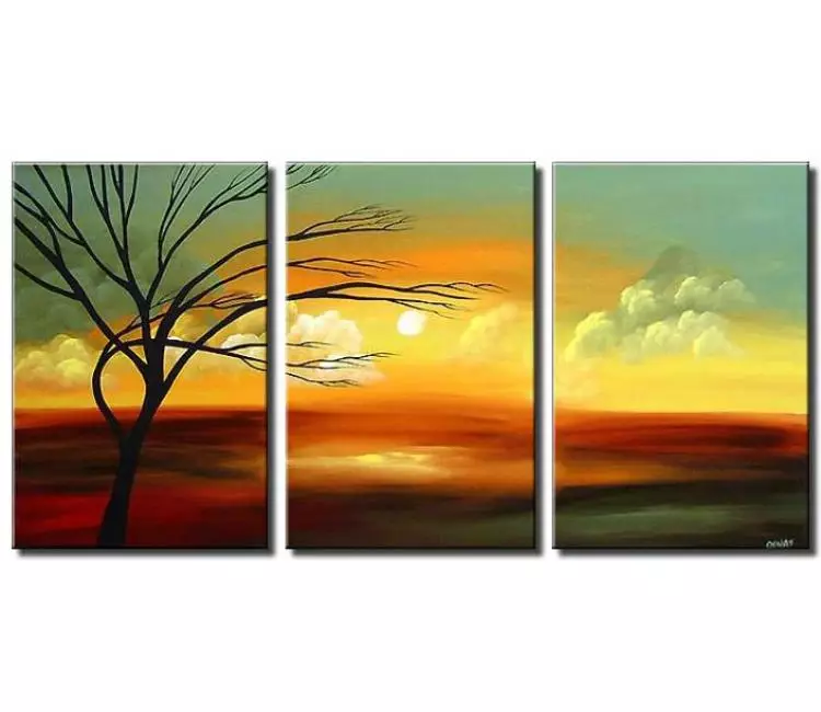 Landscape painting - multi panel canvas landscape #3726