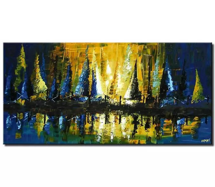 painting for sale - sailing boats at sunset #4155