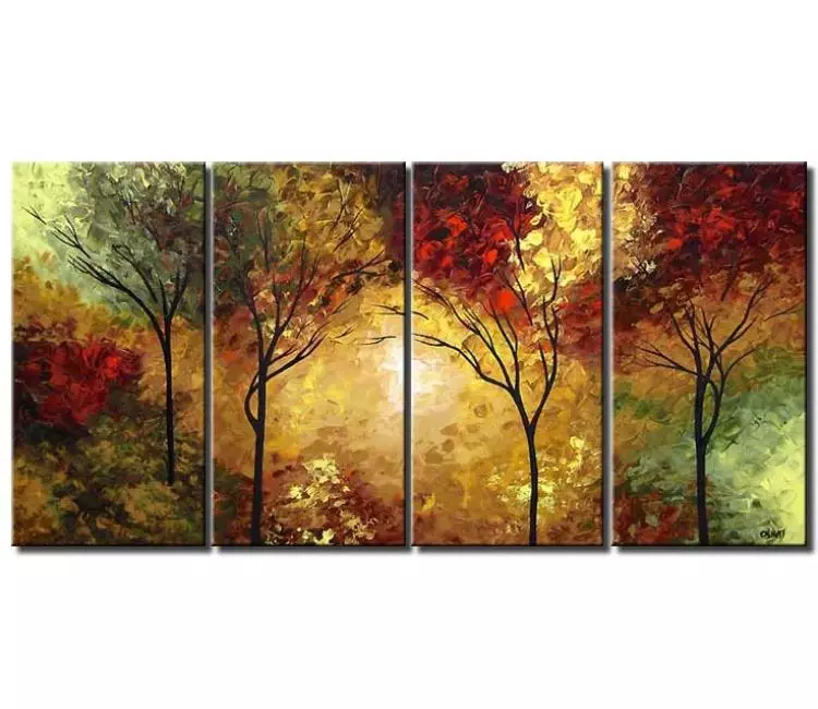 Landscape painting - multi panel canvas forest landscape #4219