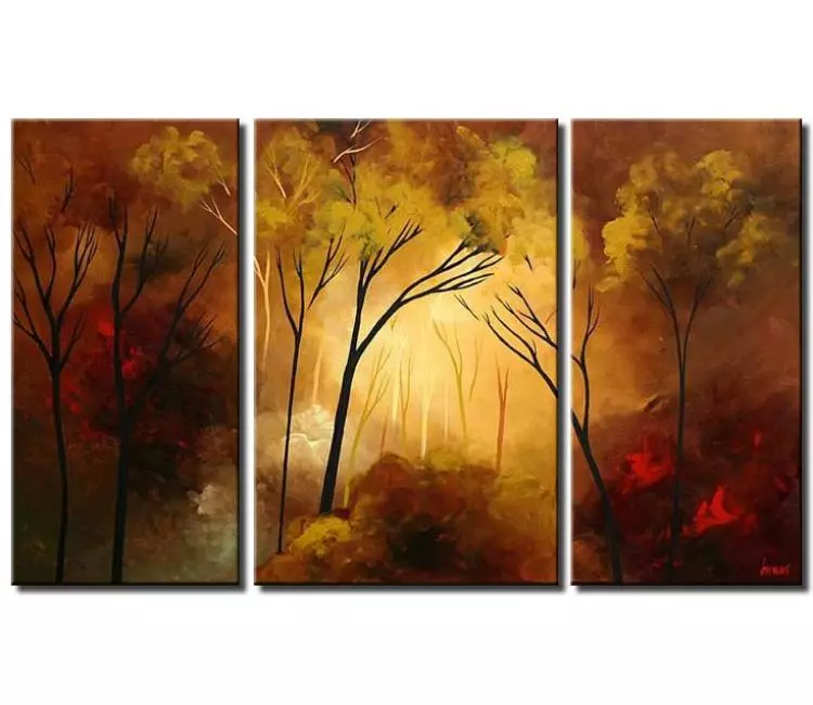 Buy triptych abstract landscape forest #4258