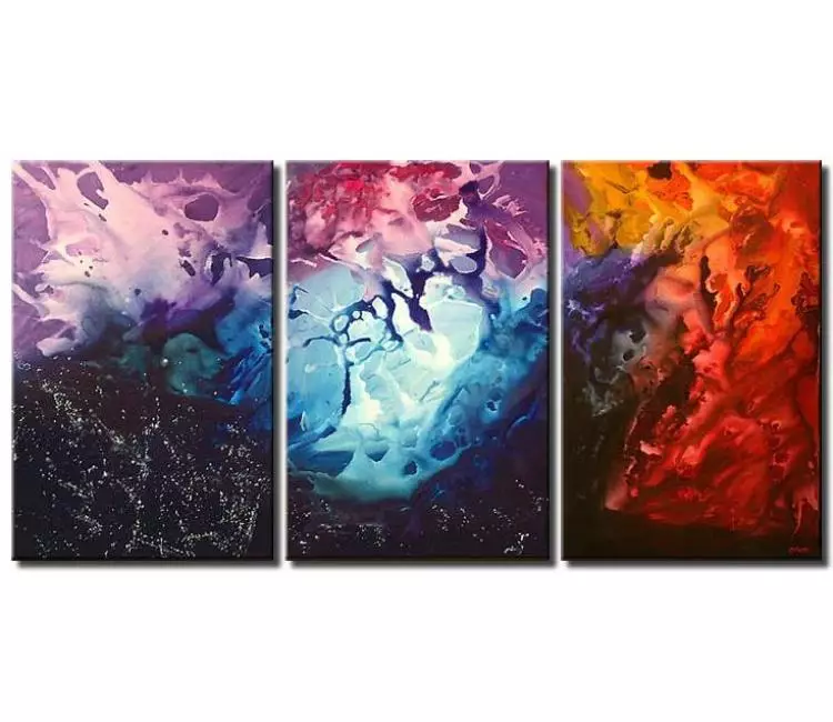 Painting for sale - colorful canvas art triptych ressurection #4614