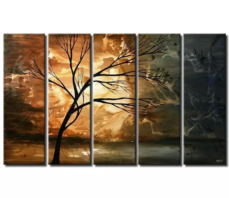 Painting for sale - vanilla sky painting multi panel tree home decor #5162