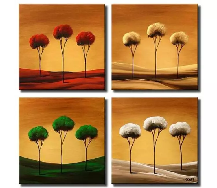Painting for sale - beautiful four seasons landscape multi panel #5201