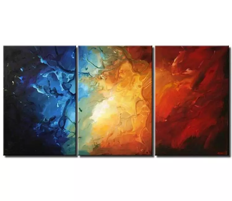 Painting for sale - colorful triptych modern painting home decor #5455