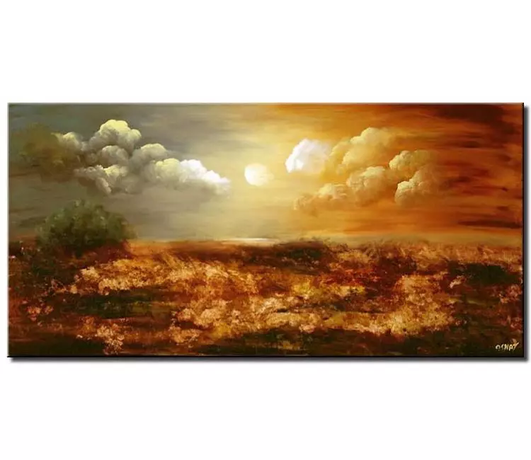 Painting - rusty orange sunrise painting earth tones #5534