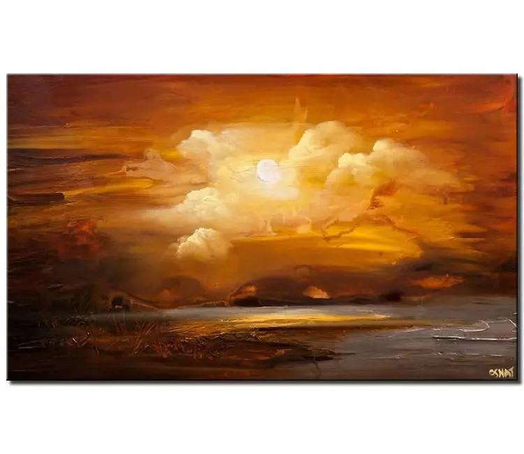 Painting for sale - earthtone landscape modern abstract painting #6291