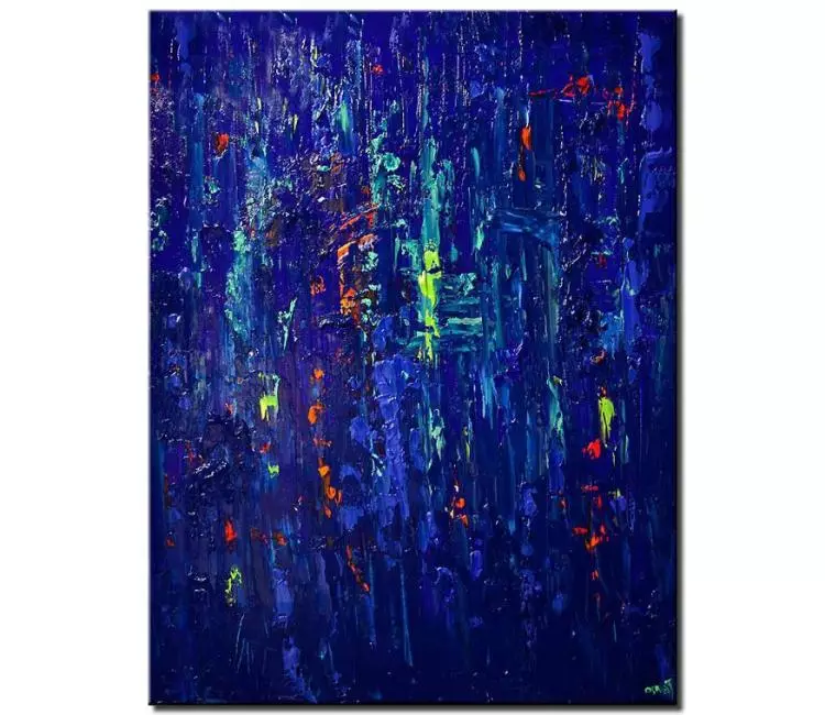 Painting for sale - blue textured abstract painting modern palette ...