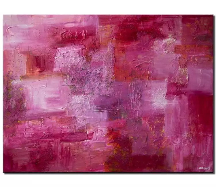 Painting for sale - pink abstract painting textured modern contemporary