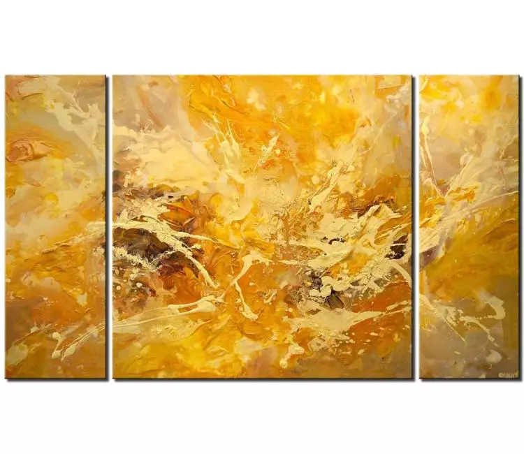 Painting for sale - big yellow abstract art #9513