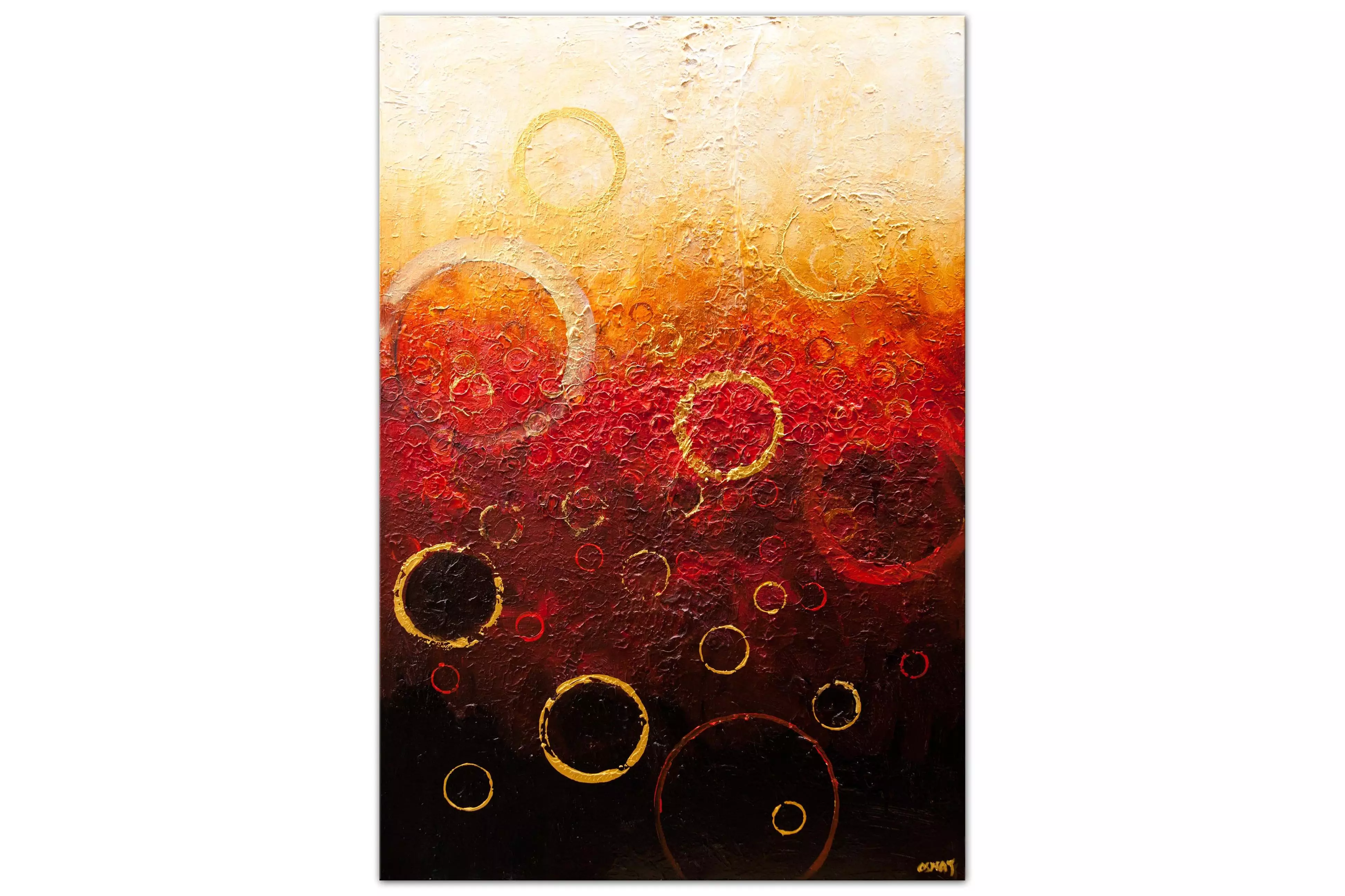 Painting For Sale Big Black Red Gold Textured Abstract Painting