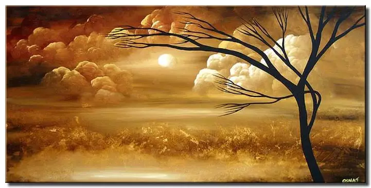 Abstract Landscape Painting 3706, African Landscape Paintings On Canvas