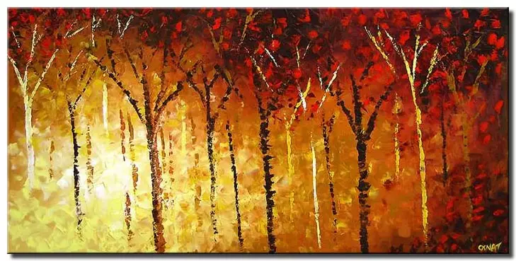 forest sunrise painting