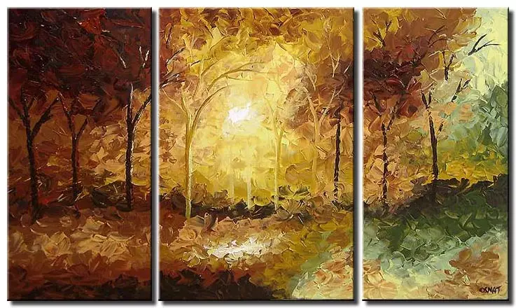 brown triptych forest