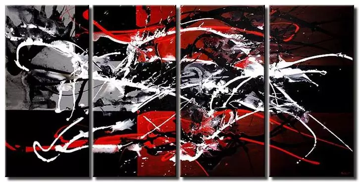 red white black original art splash multi panel