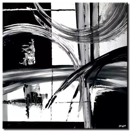 Painting For Sale Black And White Abstract Painting Decor 4604