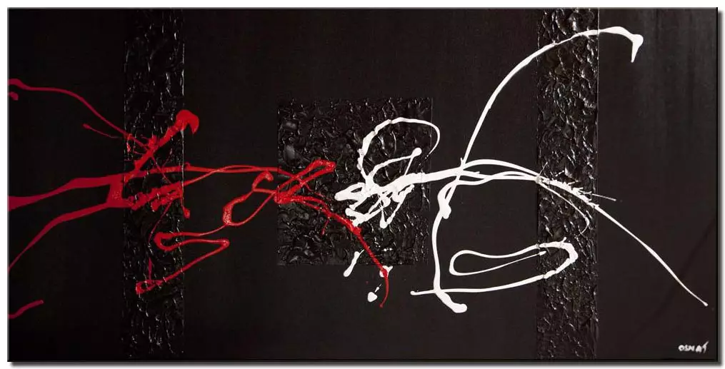black abstract art splash modern