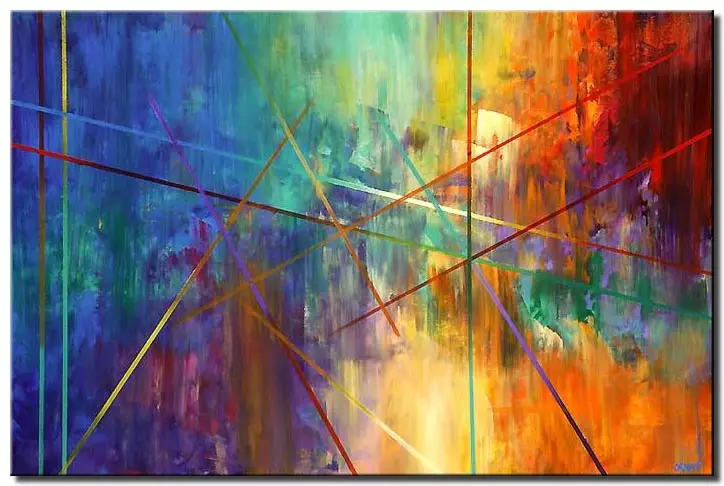 colorful geometrical painting home decor