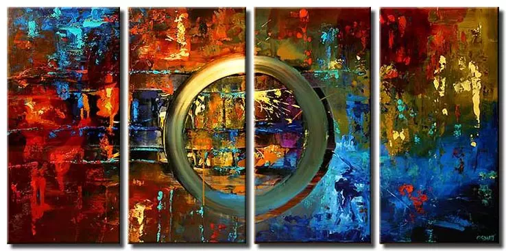modern colorful painting multi panel decor