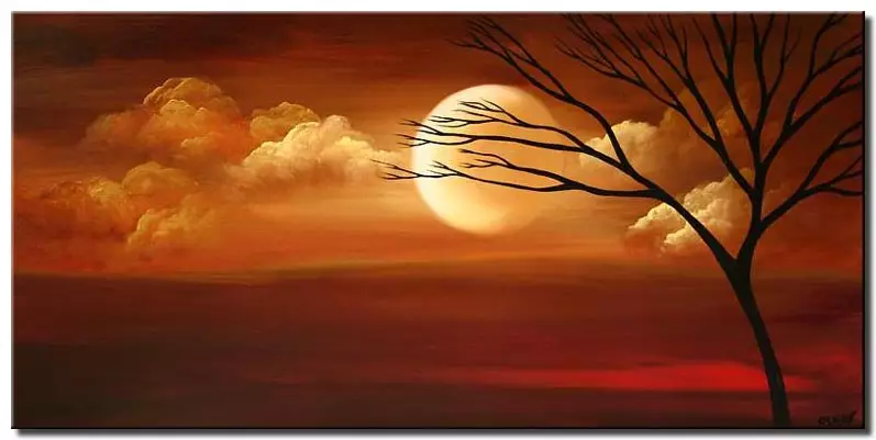 Painting For Sale Moon Painting Tree Landscape Home Decor 5042