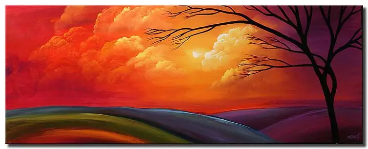Painting For Sale Colorful Landscape Sunset And Clouds 5432