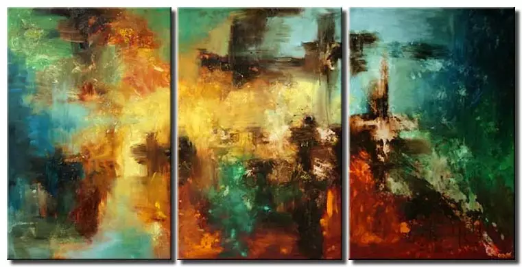 colorful modern painting triptych home decor