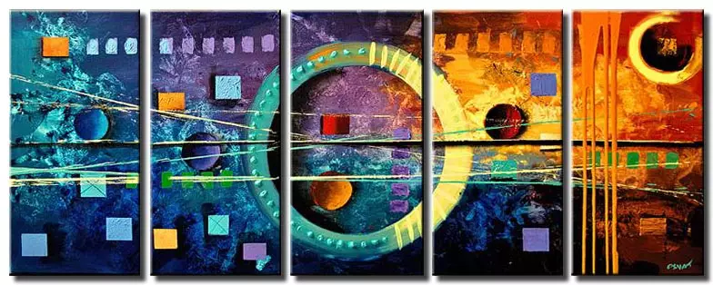 Geometric art painting colorful art circles Abstract painting