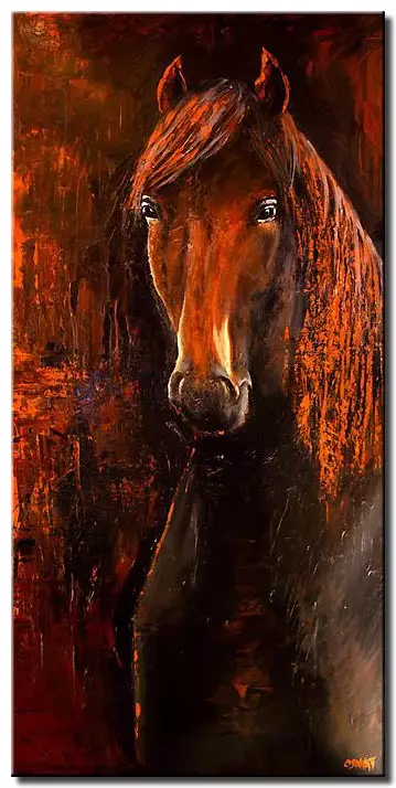 large horse painting wall decor abstract