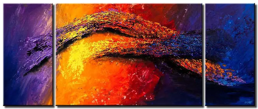 colorful abstract painting heavy impasto texture