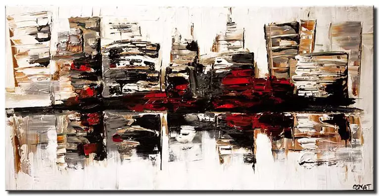 canvas print of abstract cityscape on white background