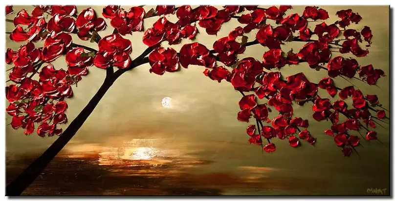 canvas print of red cherry tree