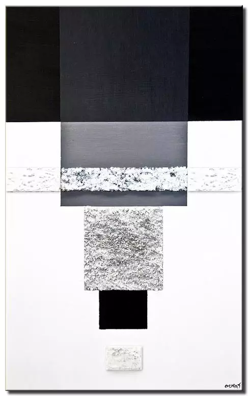 black white modern abstract painting modern palette knife