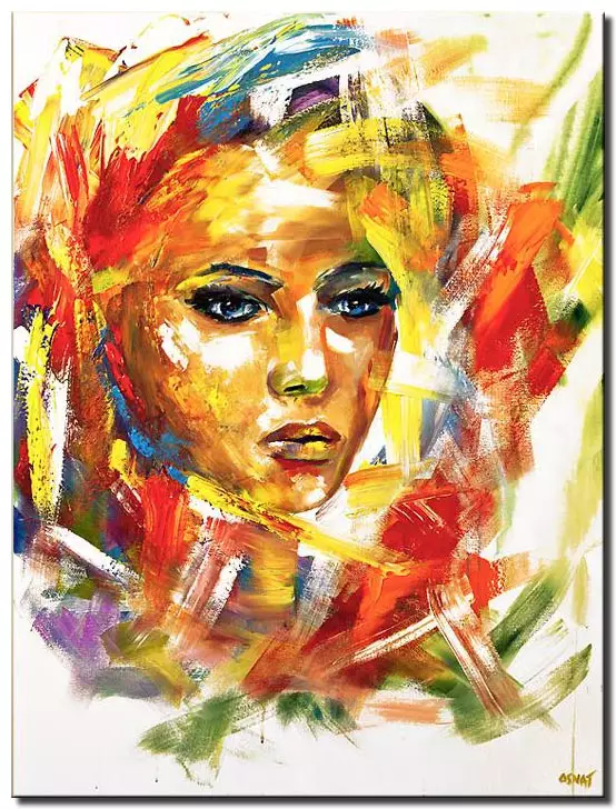 Painting For Sale Canvas Print Of Colorful Woman Portrait Painting On