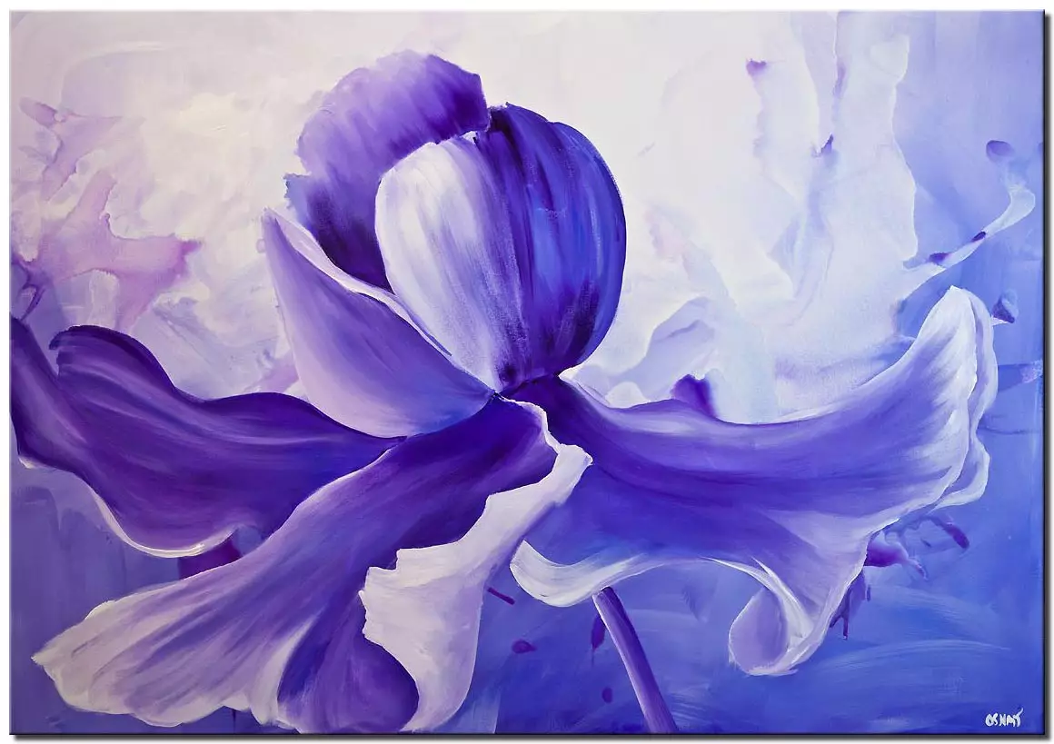 Painting For Sale Modern Purple Iris Flower Painting 7826
