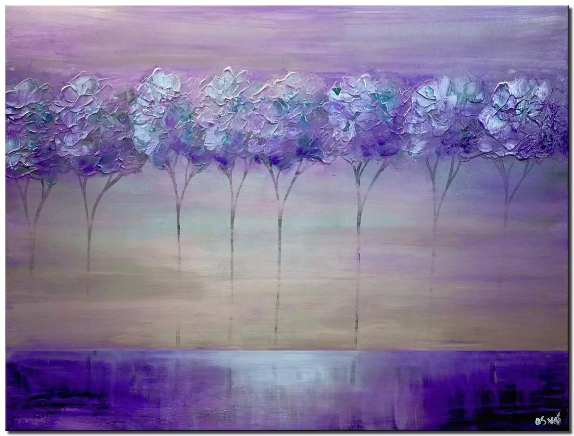 purple lavander tree painting