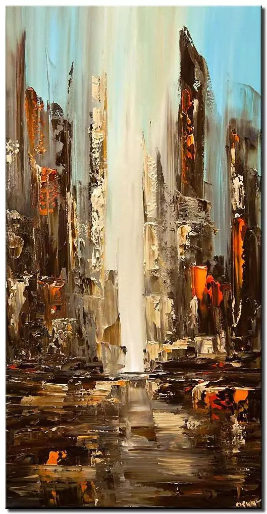 canvas print of city view abstract painting