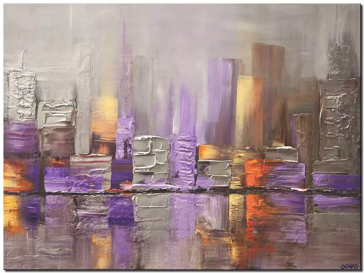 modern silver city painting