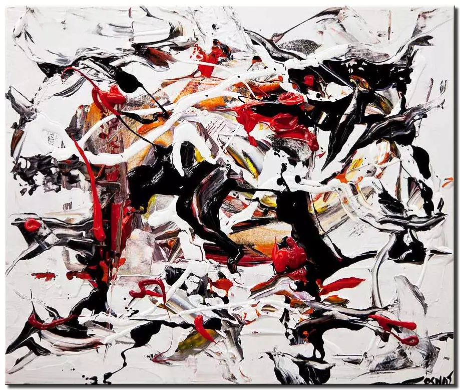 white black red abstract art
