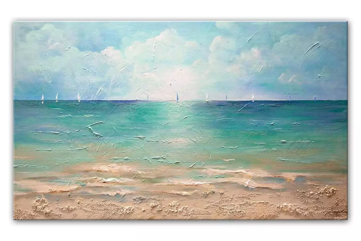 Painting for sale ocean sailboats caribbean abstract