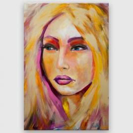 modern colorful woman portrait painting