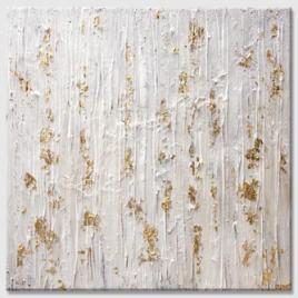 contemporary white gold textured abstract painting