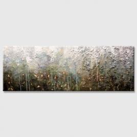 large heavy texture abstract green white painting