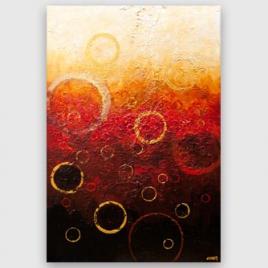 big black red gold textured abstract painting