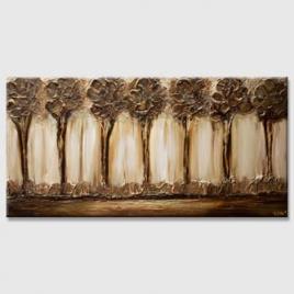 brown rust abstract trees painting