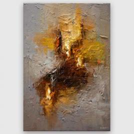 textured modern gray yellow abstract painting